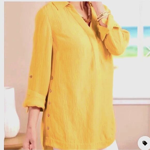 Soft Surroundings Sirano Button Side Tunic L Large - Picture 1 of 5